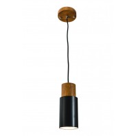 Mercator-Lois Pendant with Timber Top - Black / White Cord